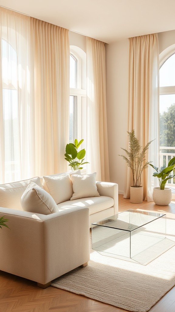 Neutral Curtains for an Airy Feel