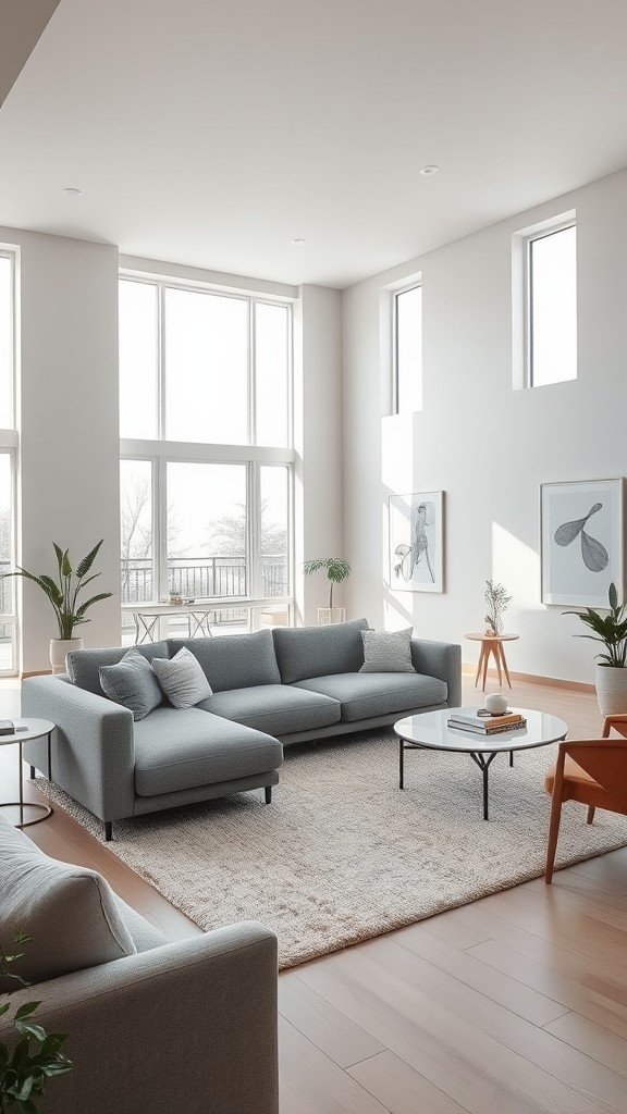 Open Concepts with Grey Couch as the Focal Point