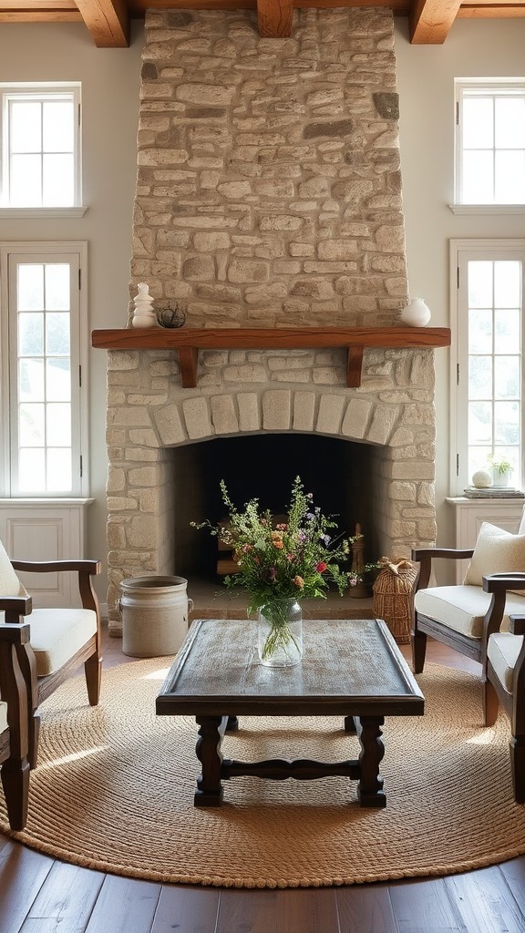 Opt for a Cozy Stone Fireplace