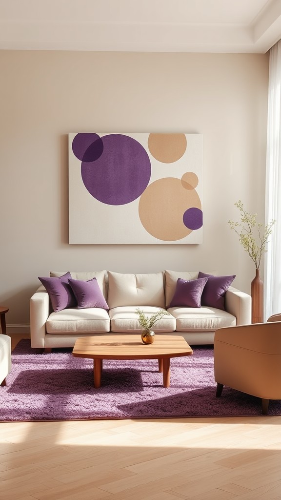 Purple and Beige Gallery Canvas