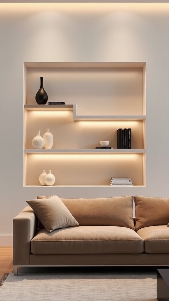 Recessed Shelving for a Streamlined Look