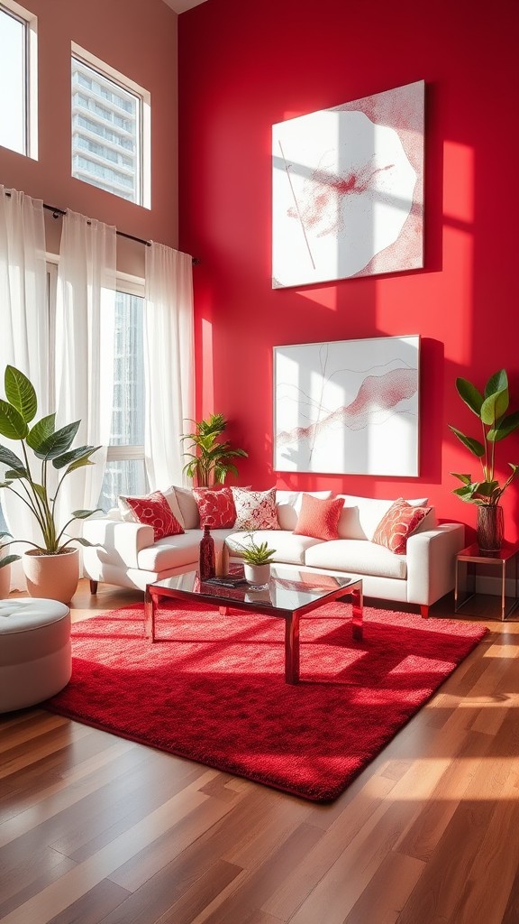 red and white living room decor ideas