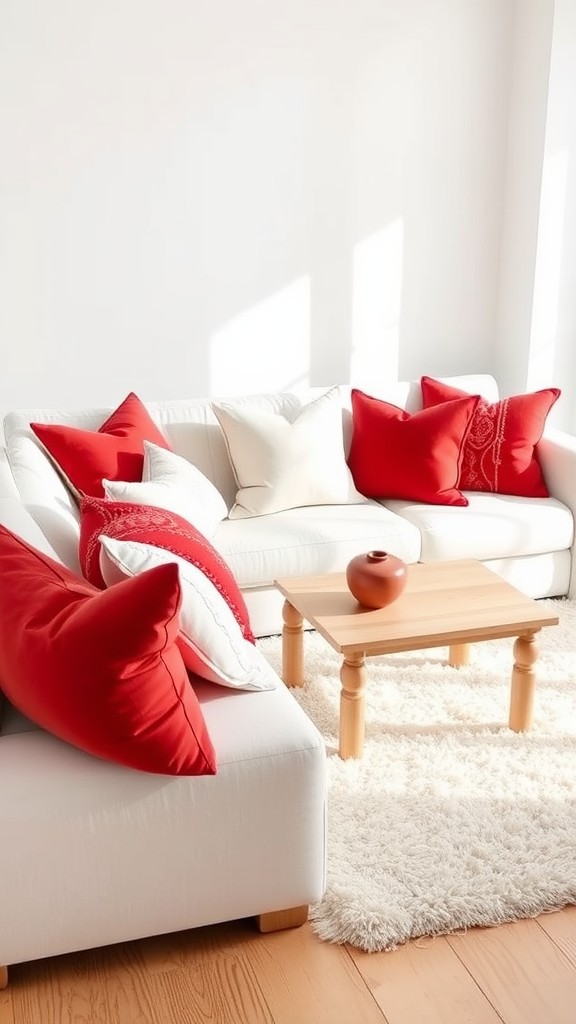 Red and White Throw Pillows