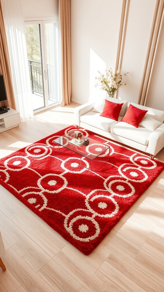 Red Rugs with White Patterns