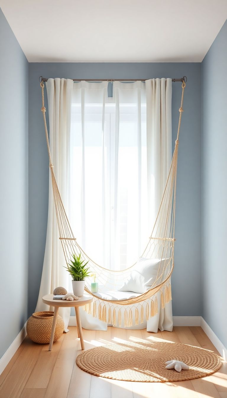 Relaxing Corner Nook with Hammock Chair