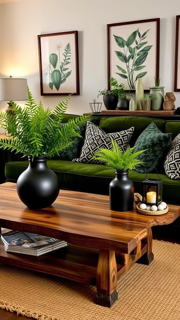 Rustic Black and Green Accessories