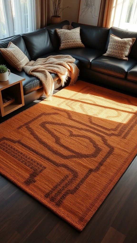 Rustic Brown Area Rug