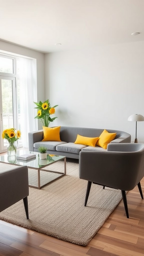 Select Gray Furniture with Yellow Accents