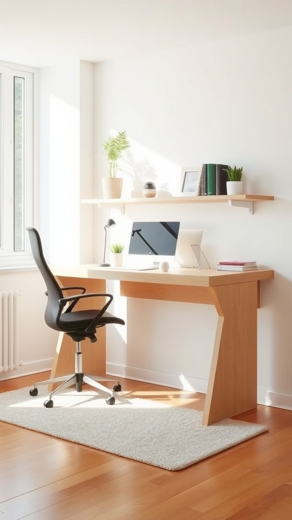 Standing Desk with Integrated Shelving