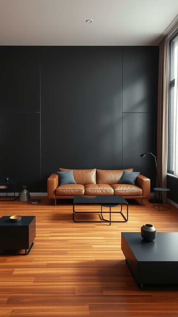 Textured Black Wall Panels