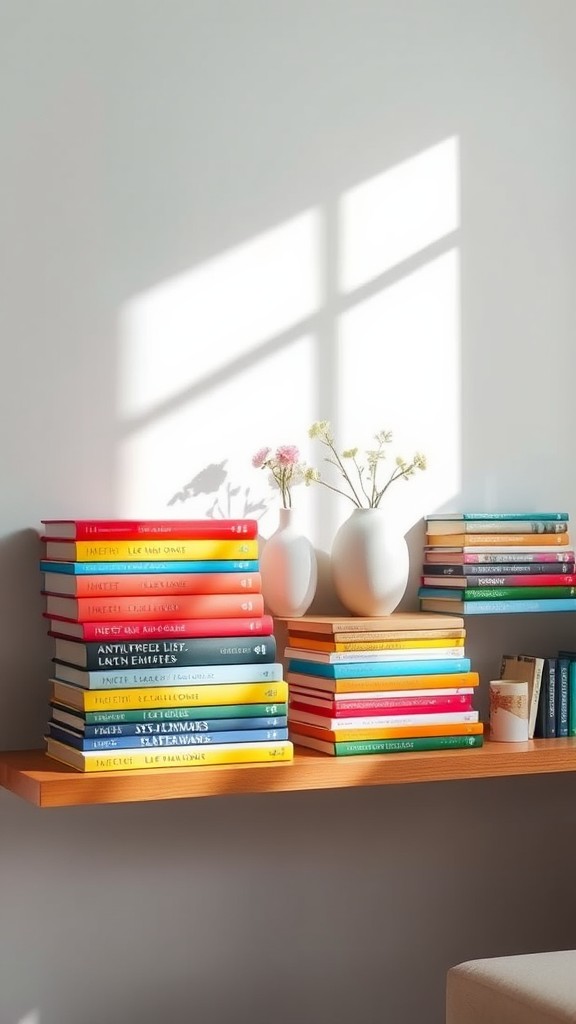 Use Colorful Books to Add Interest