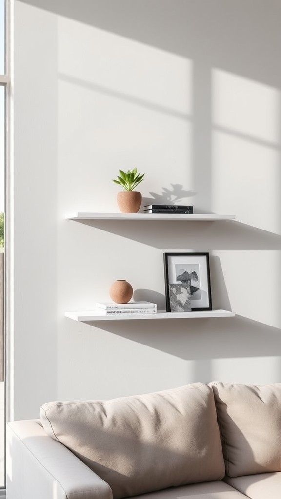 Utilize Floating Shelves for a Modern Look