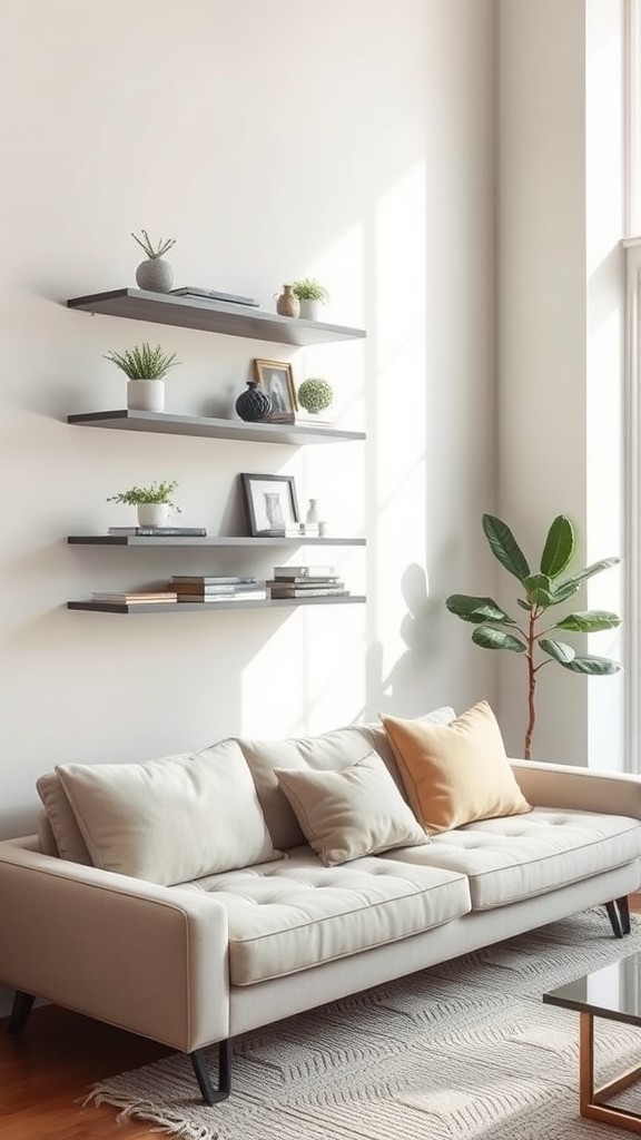 Vertical Floating Shelves for Small Spaces