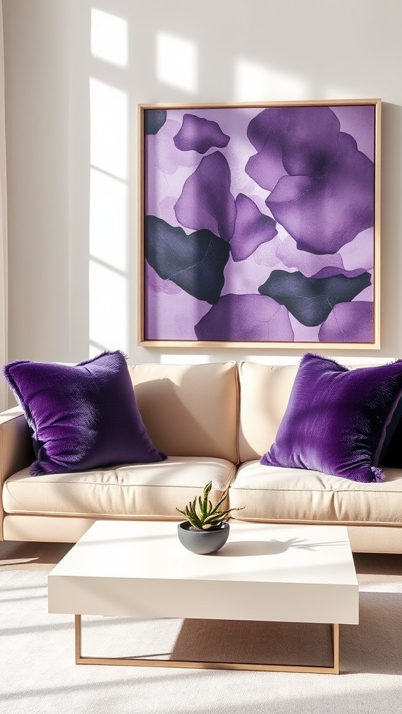 Wall Art with Purple Hues