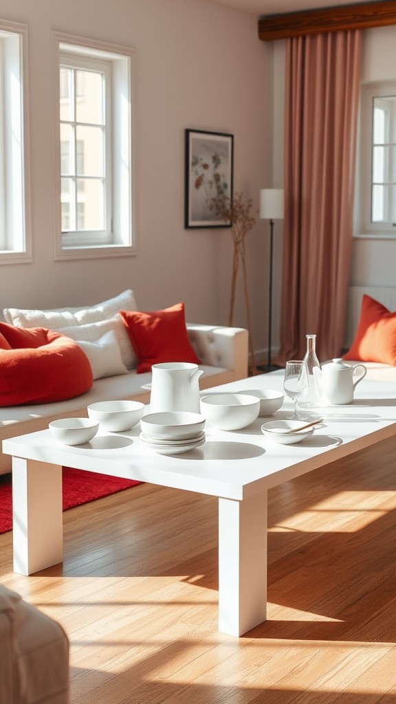 White Tableware on Display