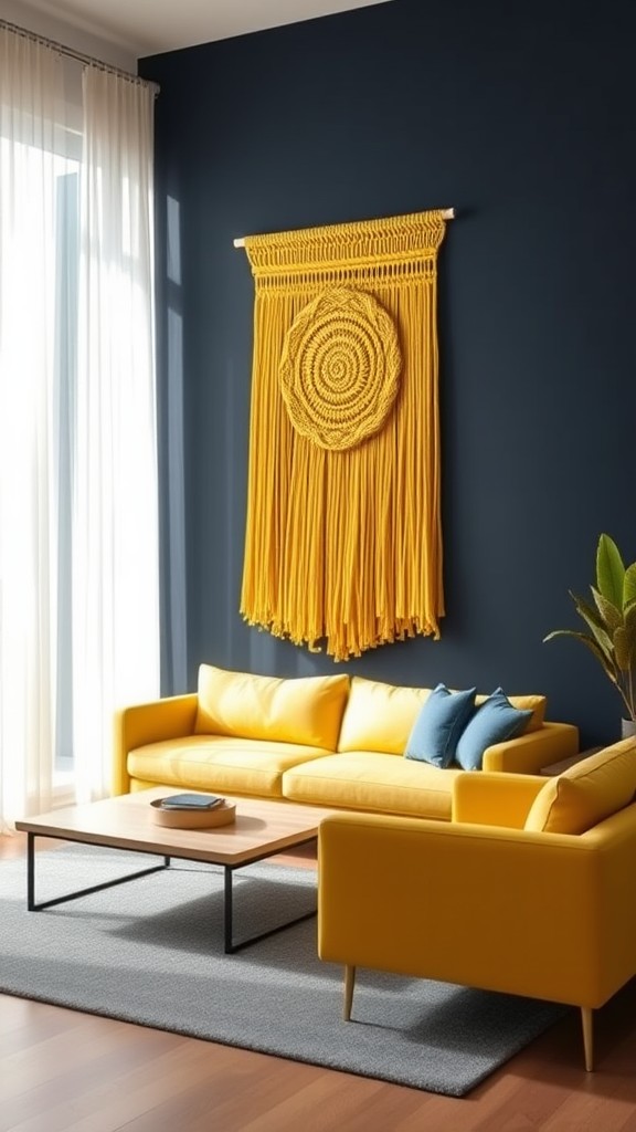 Yellow Hand-Woven Wall Hangings