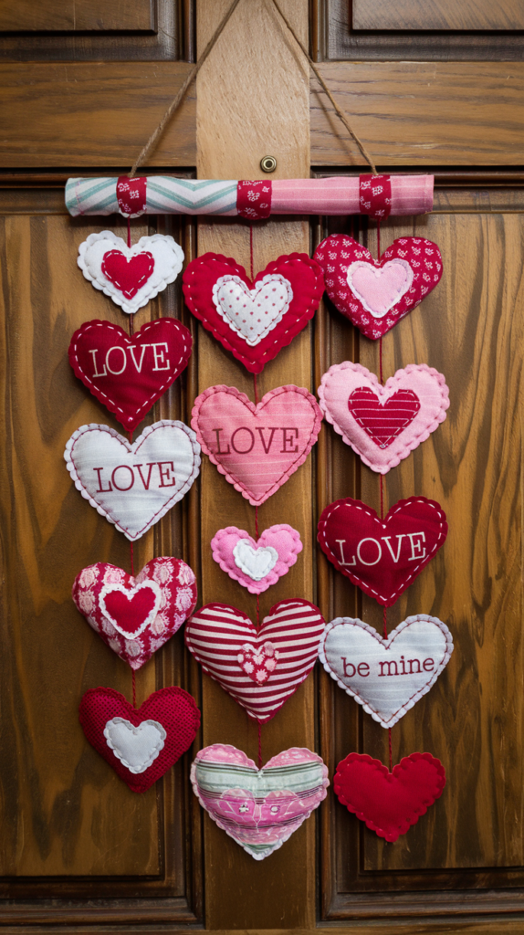 Fabric Bunting Banners with Hearts