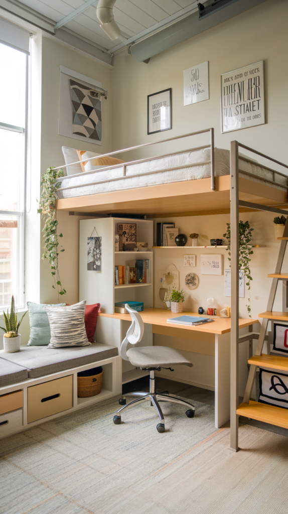 Invest in a Lofted Bed for More Floor Space