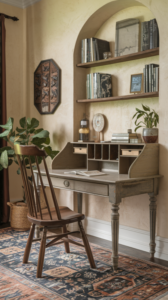 Vintage Desk with a Cozy Rug