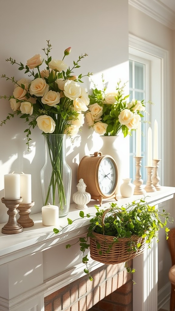 beautiful spring mantel decor ideas