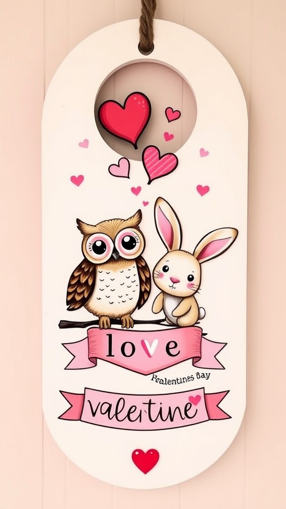 Cute Animal Couples Door Decor