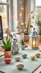 cute easter desk decor for your home offic