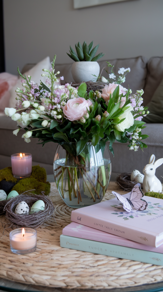 Create a Spring Vignette on Coffee Tables