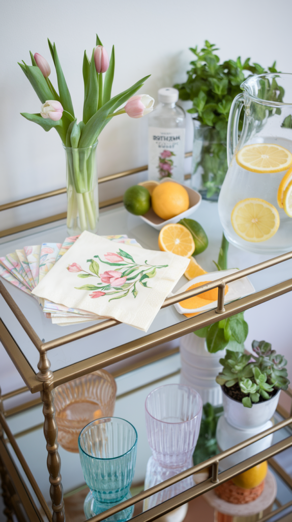 Set Up a Spring-Inspired Bar Cart