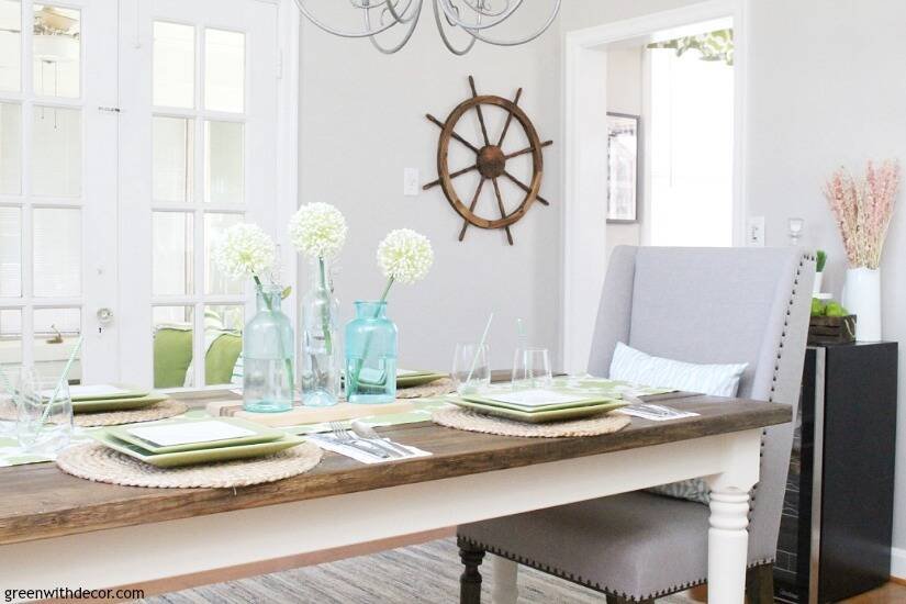 Aqua Green Table Accents