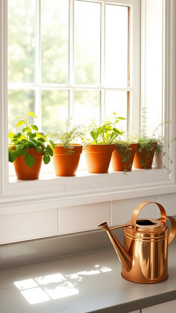 Arrange Garden-Fresh Herbs in Kitchen Windows