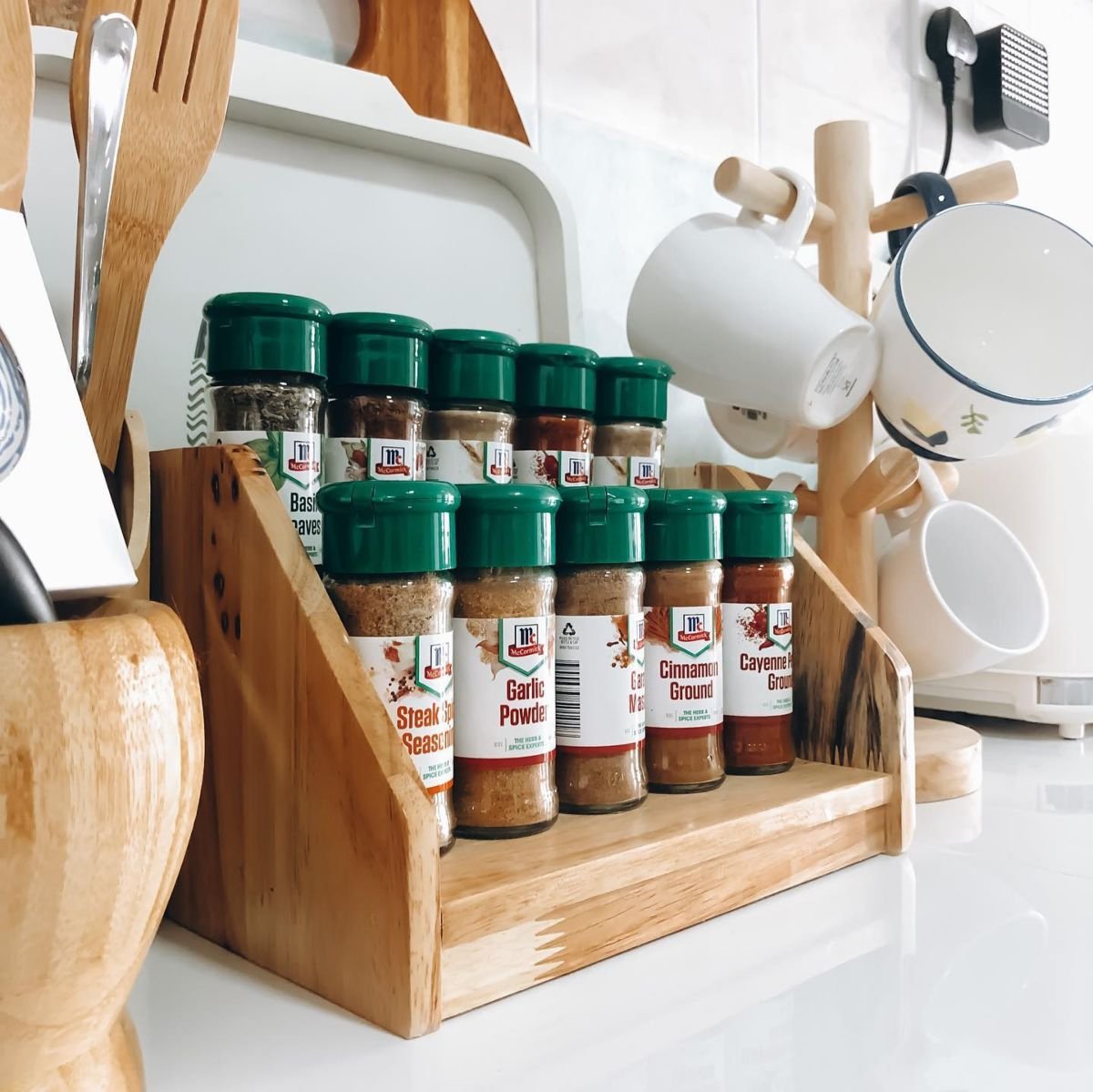 Compact Wooden Spice Organizer