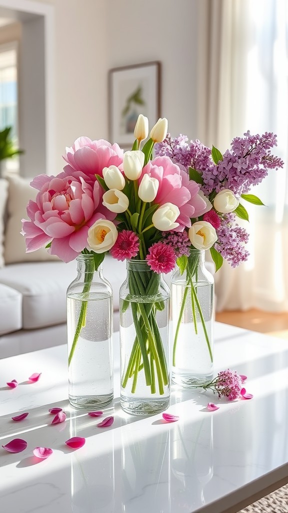 Display Fresh Cut Flowers in Glass Vases