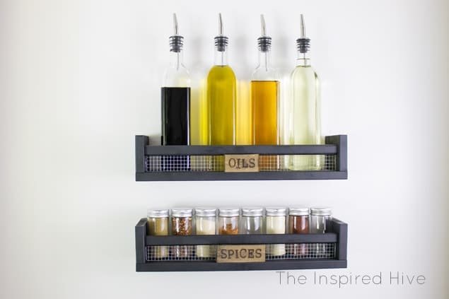 DIY Mounted Spice Rack Ideas