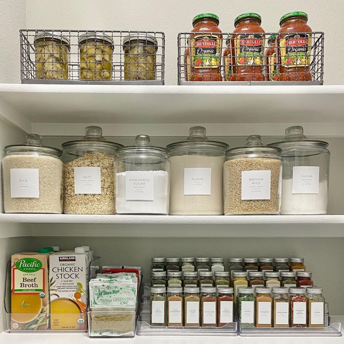 Elegant Glass Jars for Organizing Pantry