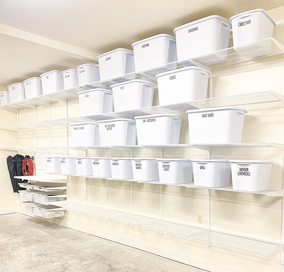 Garage Storage Tubs Organization Ideas