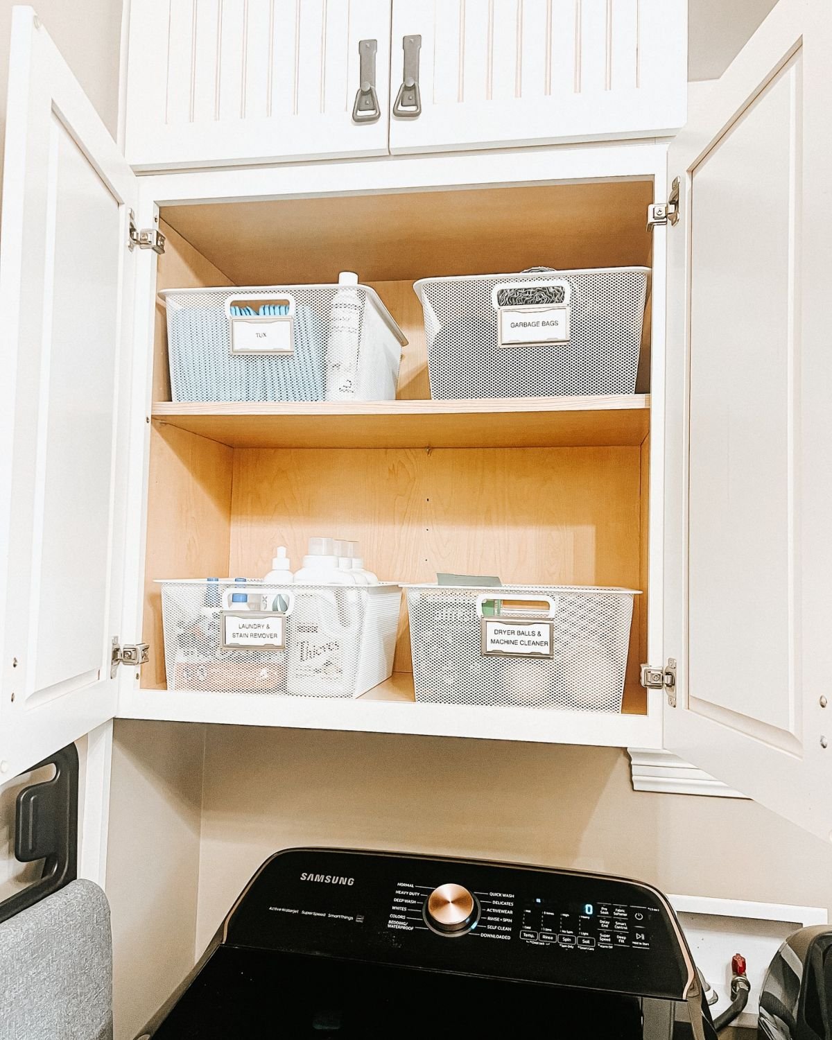 Labeled Laundry Storage Bins