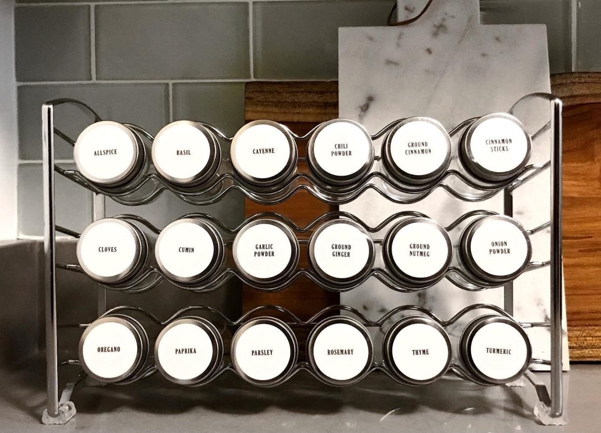 Labeled Spice Container Lids