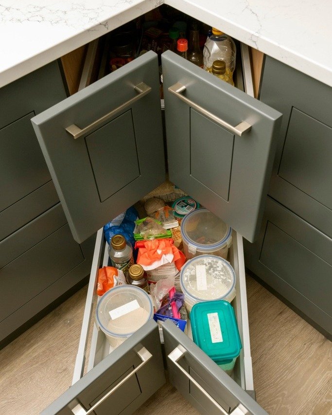 Maximize Space with Corner Drawers