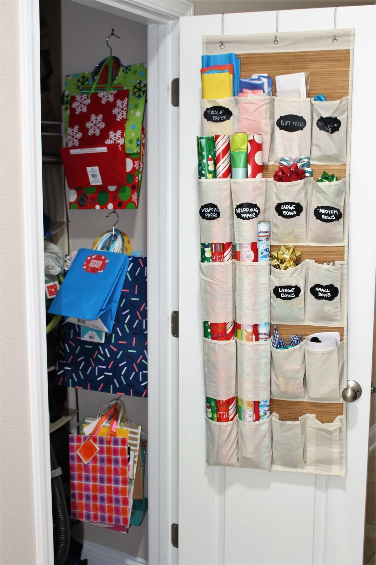 Organize Gift Wrapping Supplies