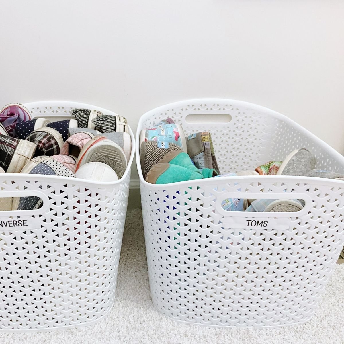 Organize Shoes with Storage Bins