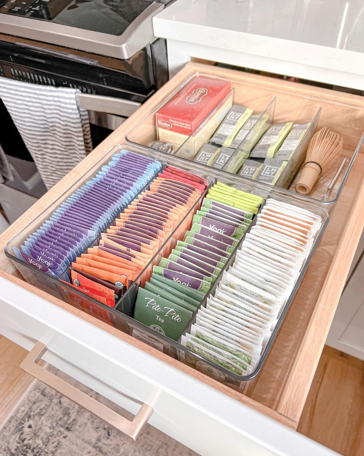 Organize Tea with Drawer Dividers