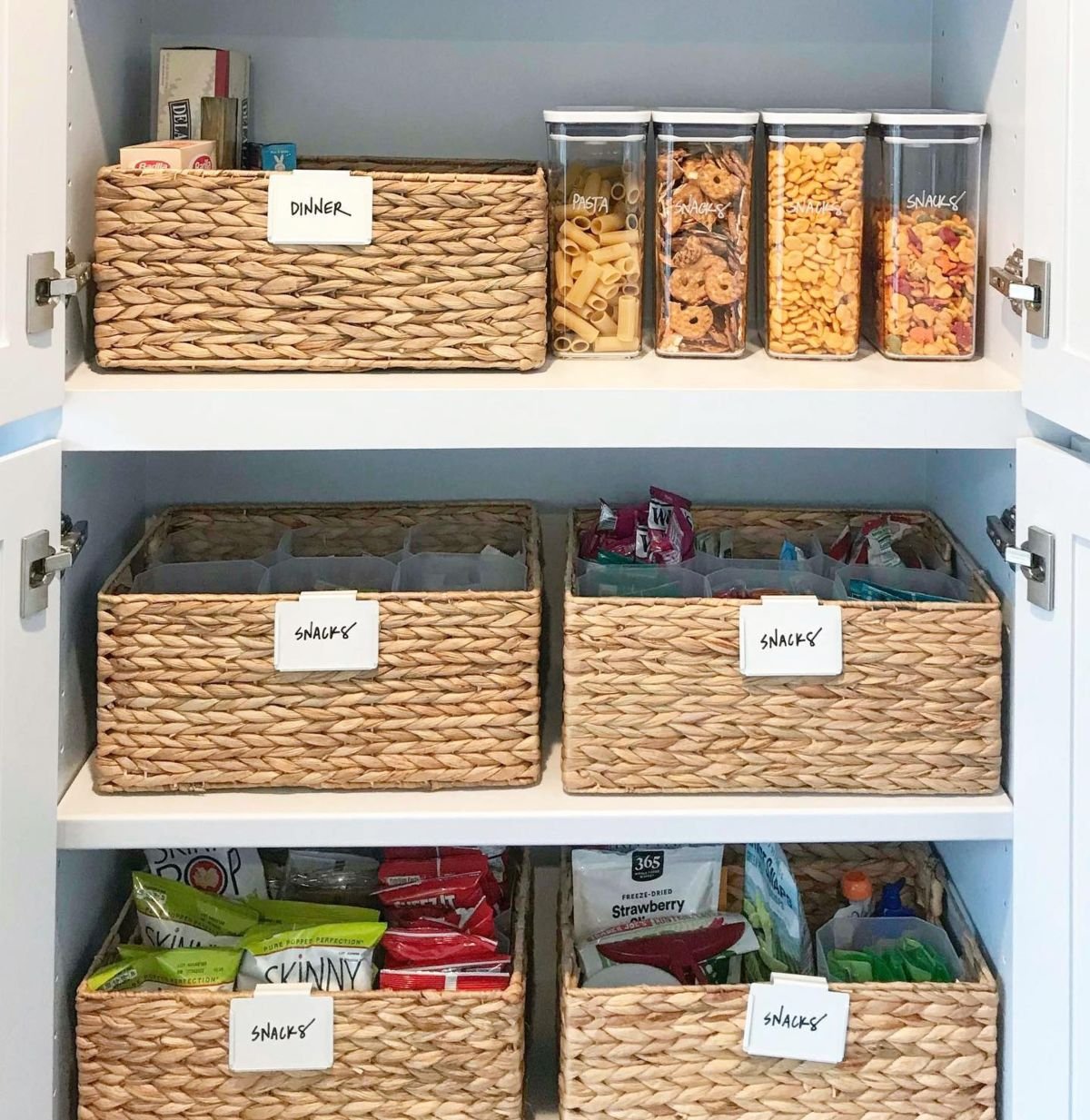 Organize Your Pantry with Wicker Baskets