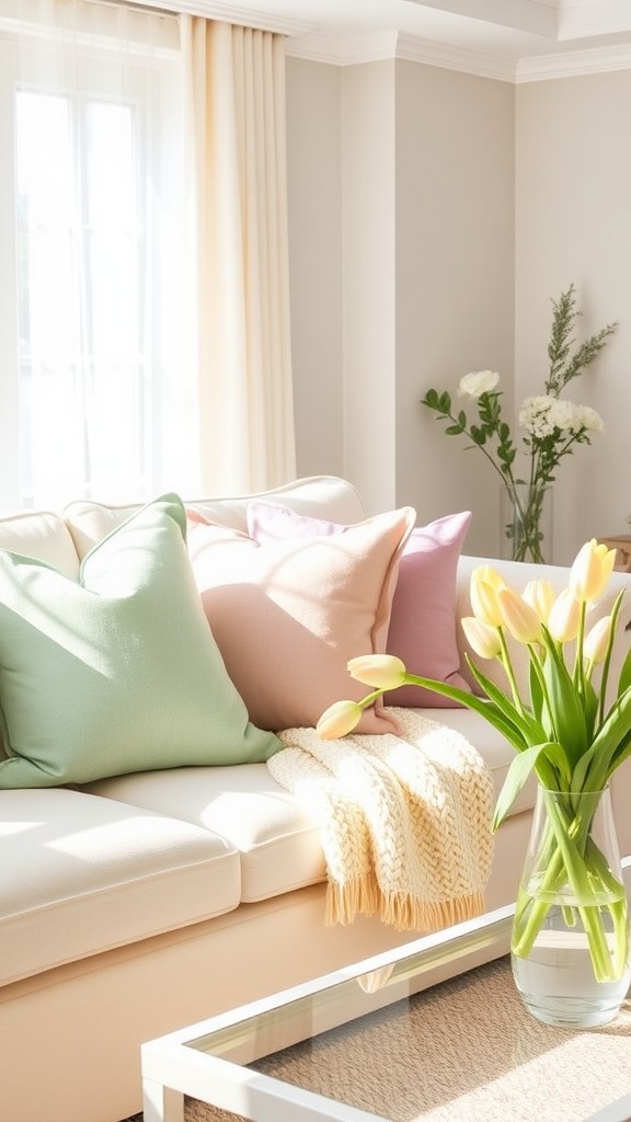 Pastel Throw Pillows and Blankets