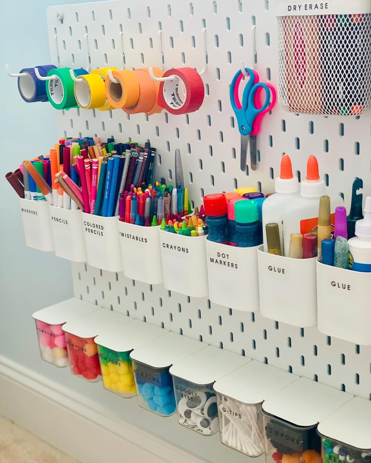 Pegboard Craft Room Storage Ideas