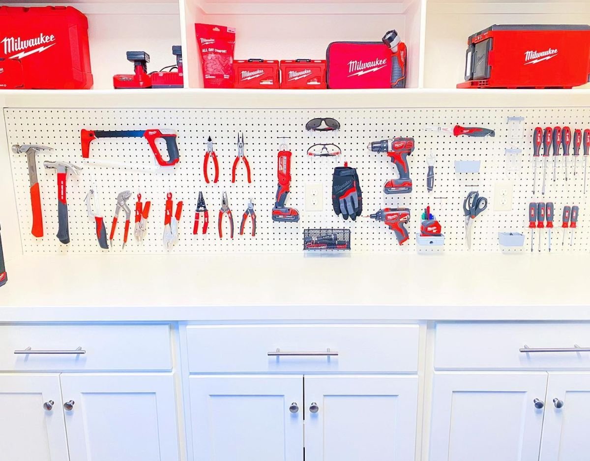 Pegboard Garage Tool Organizer