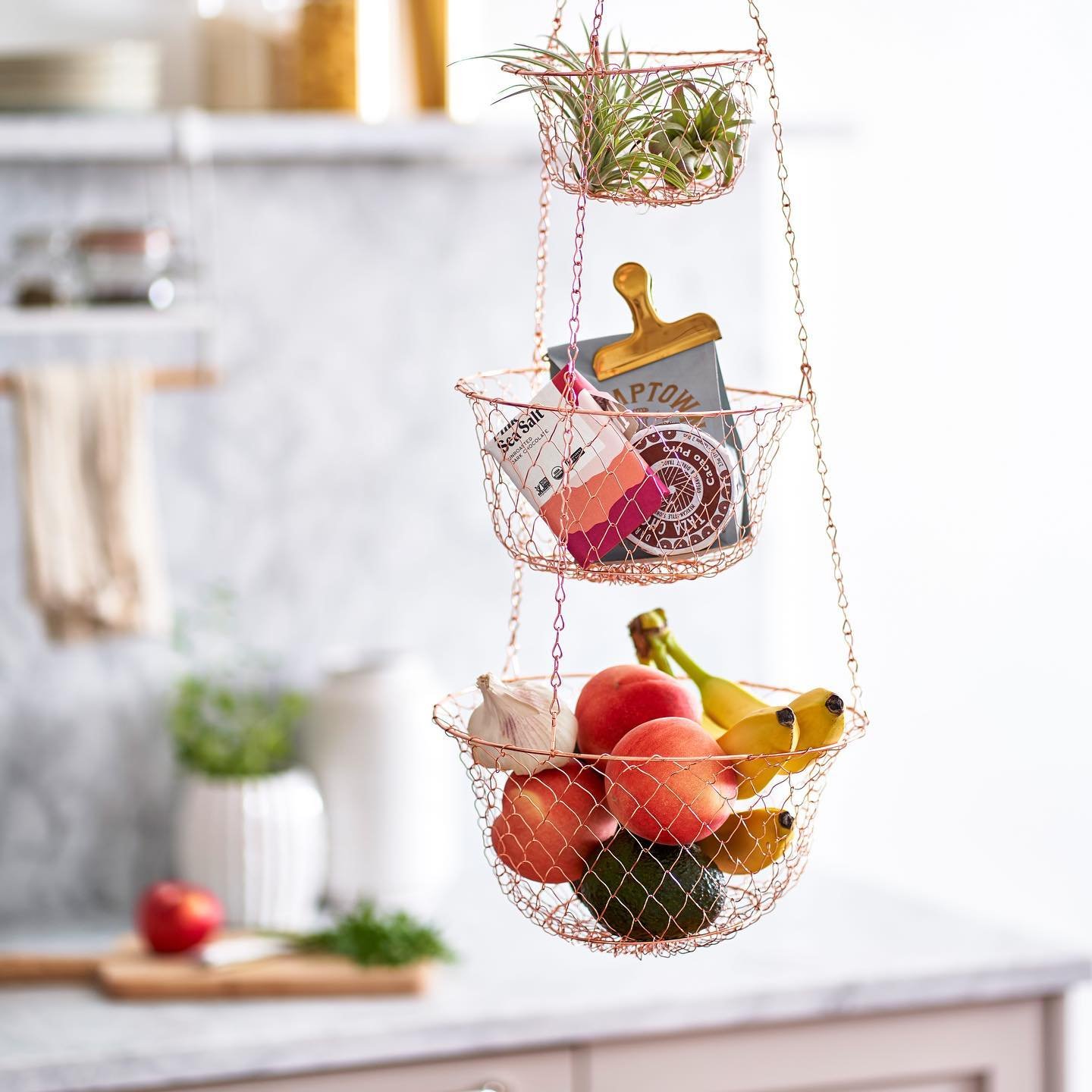 Rustic Hanging Wire Baskets