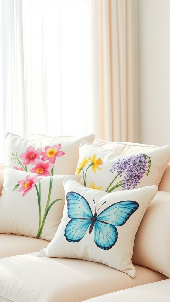 Spring-Themed Throw Pillow Covers