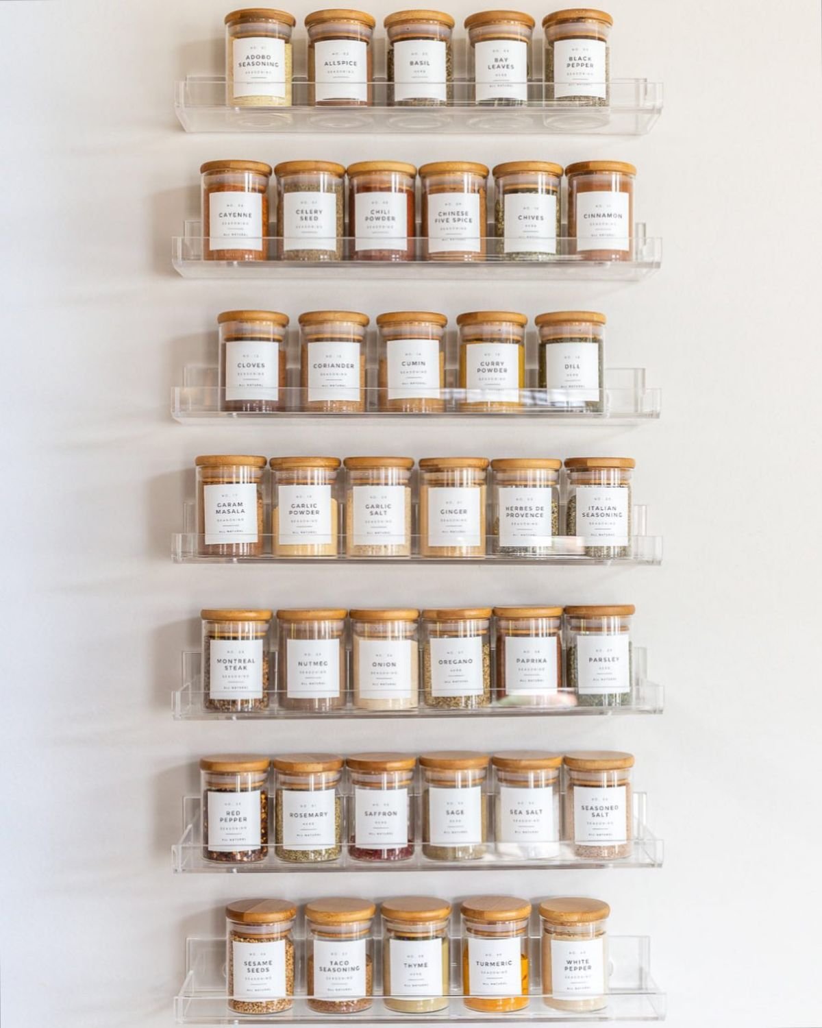 Stylish Acrylic Spice Shelves