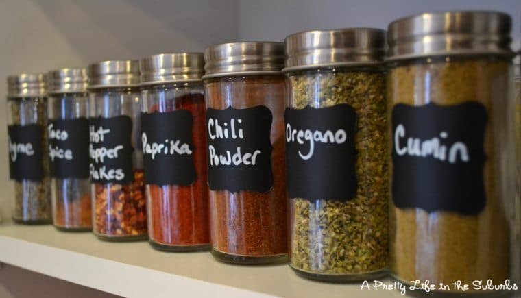 Stylish Chalkboard Labels for Spices