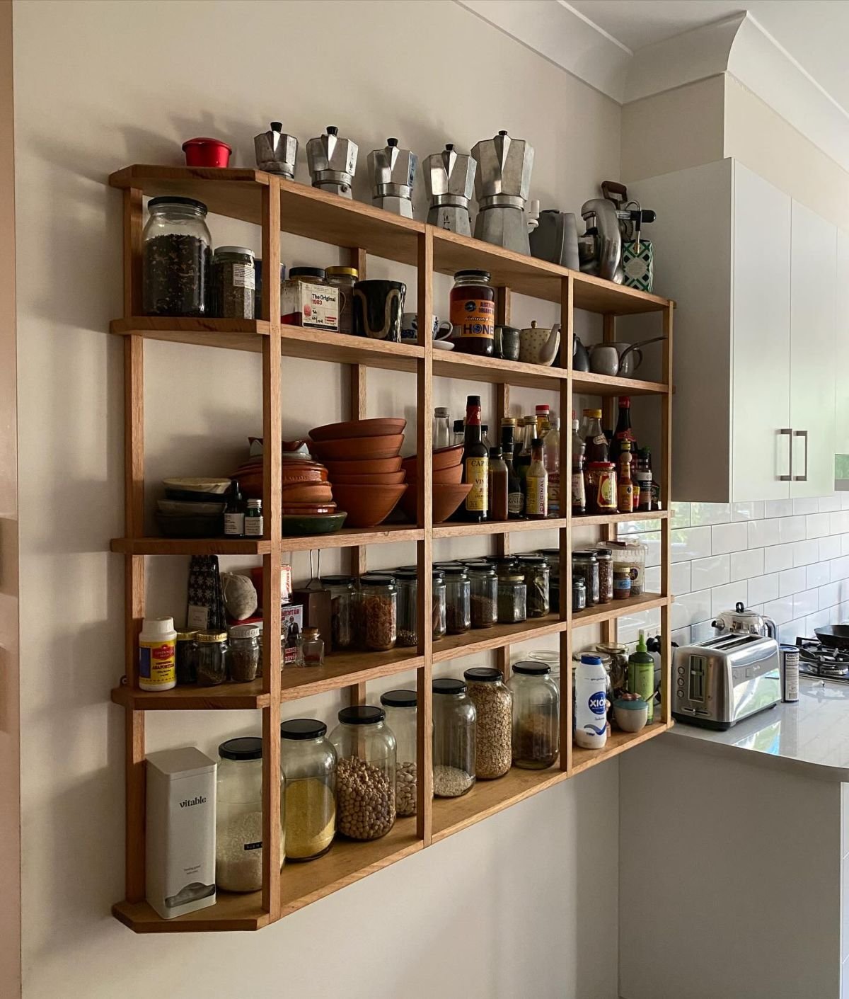 Stylish Floating Kitchen Shelves